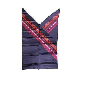 Lovely Vintage CHANEL Logo Purple Pink Red Silk Scarf